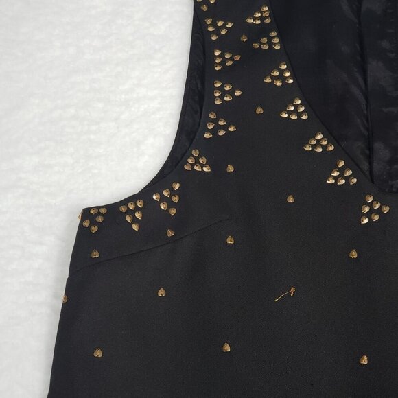Free People Soho Brass Studded Shift Dress Sleeveless Boho Aztec Black Size 2 - Picture 11 of 12